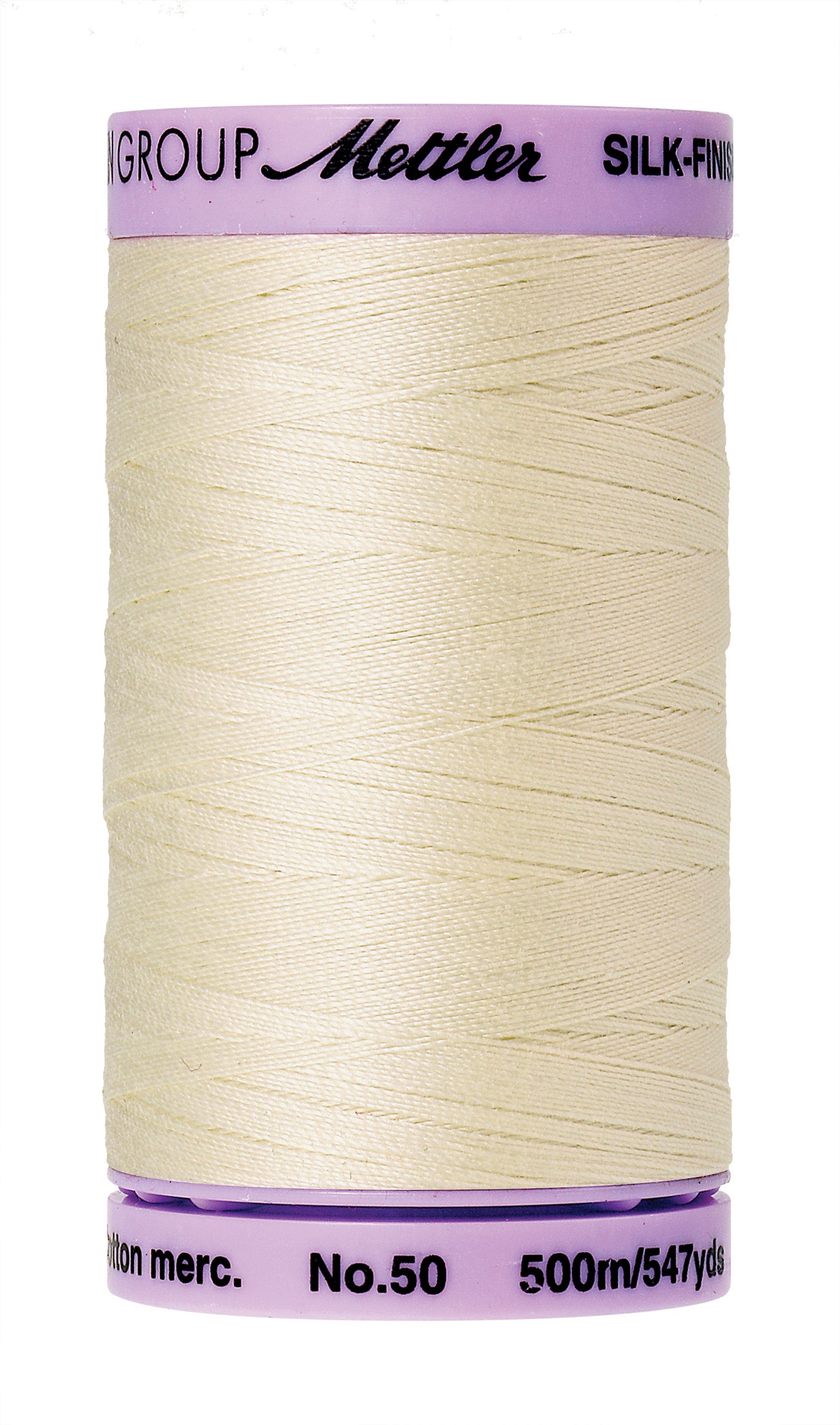 Silk-Finish 50wt Solid Cotton Thread 547yd/500M Antique White