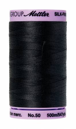 Silk-Finish 50wt Solid Cotton Thread 547yd/500M Black