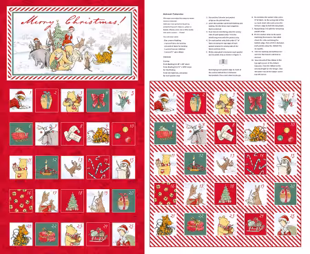Red Advent Calendar 36 x 44 Inch Panel