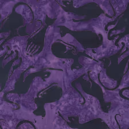 Bewitched Black Cat Batik Halloween