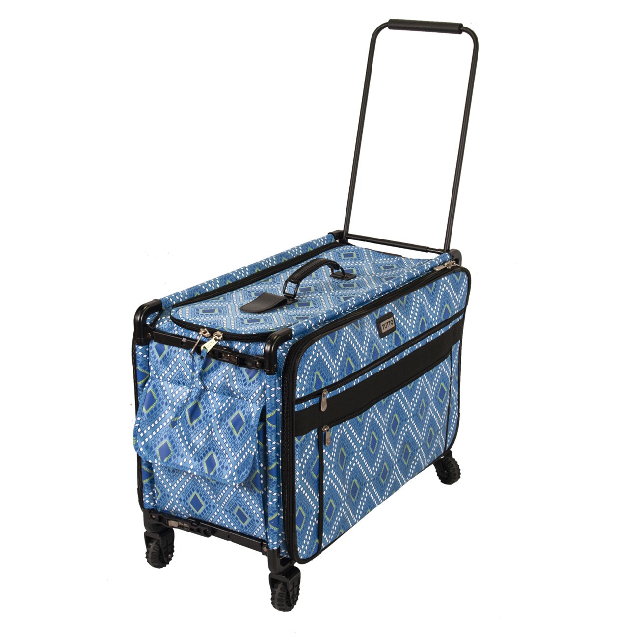 Tutto Sewing Machine Case On Wheels Extra Large 24in Blue Diamond