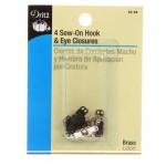 Dritz Sew-On Wide Hook and Eye Closures - Nickel 4ct.