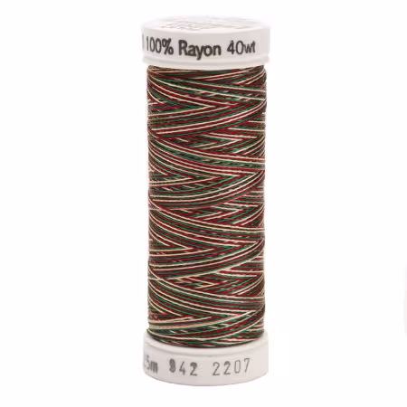 Rayon Thread 2-ply 40wt 268d 250yds Variegated Green/Burgundy/Tan