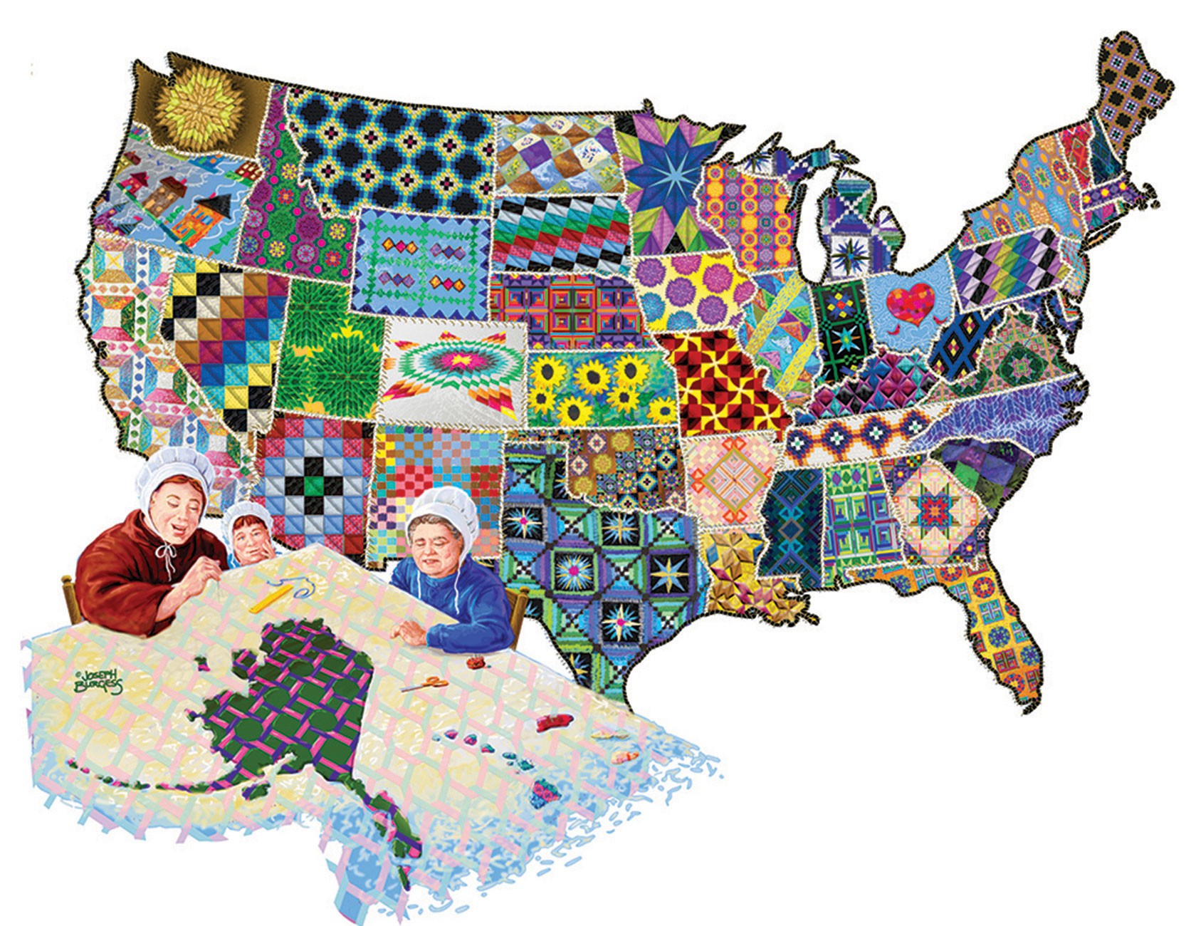American Quilt 600pc By Burgess, Joseph