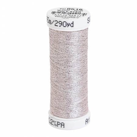 Poly Sparkle 30wt Thread 290yd Spool Pale Pink with Silver Sparkle