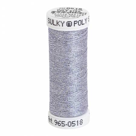 Poly Sparkle 30wt Thread 290yd Spool Soft White with Silver Sparkle