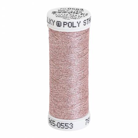 Poly Sparkle 30wt Thread 290yd Spool Pale Peach with Silver Sparkle