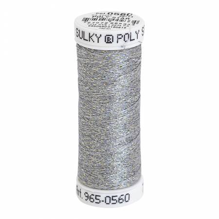 Poly Sparkle 30wt Thread 290yd Spool White with Gold Sparkle