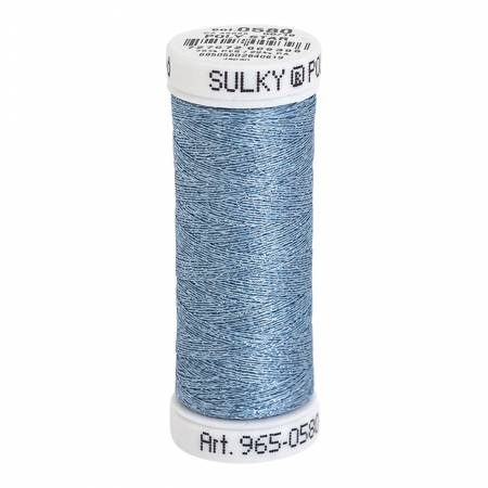 Poly Sparkle 30wt Thread 290yd Spool Light Weathered Blue with Tone Sparkle