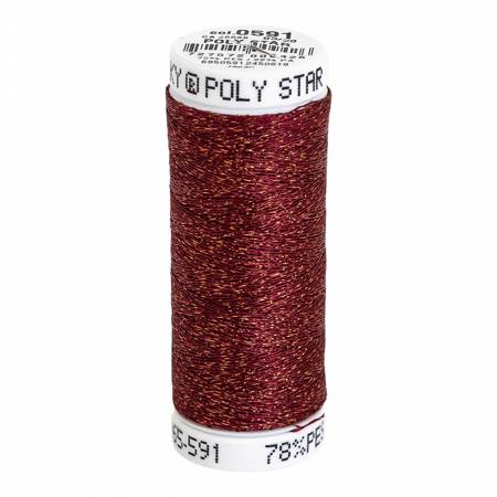 Poly Sparkle 30wt Thread 290yd Spool Claret with Copper Sparkle