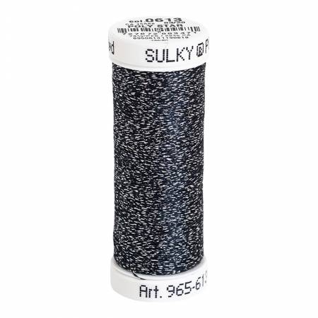 Poly Sparkle 30wt Thread 290yd Spool Cool Black with Silver Sparkle