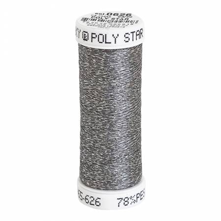 Poly Sparkle 30wt Thread 290yd Spool Light Cool Gray with Silver Sparkle