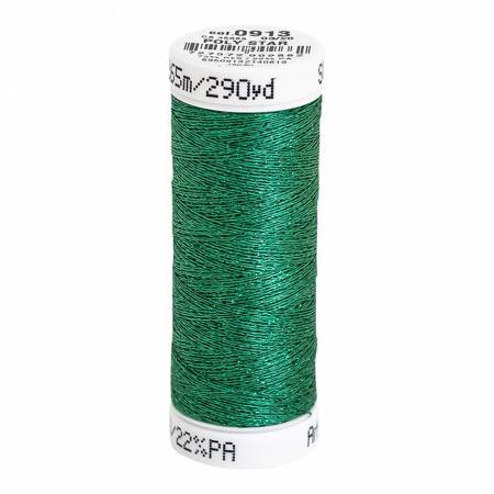 Poly Sparkle 30wt Thread 290yd Spool True Green with Tone on Tone Sparkle