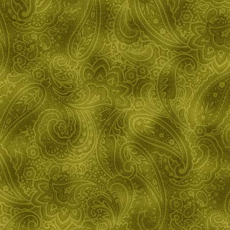 Green Radiant Paisley 108in Wide Back