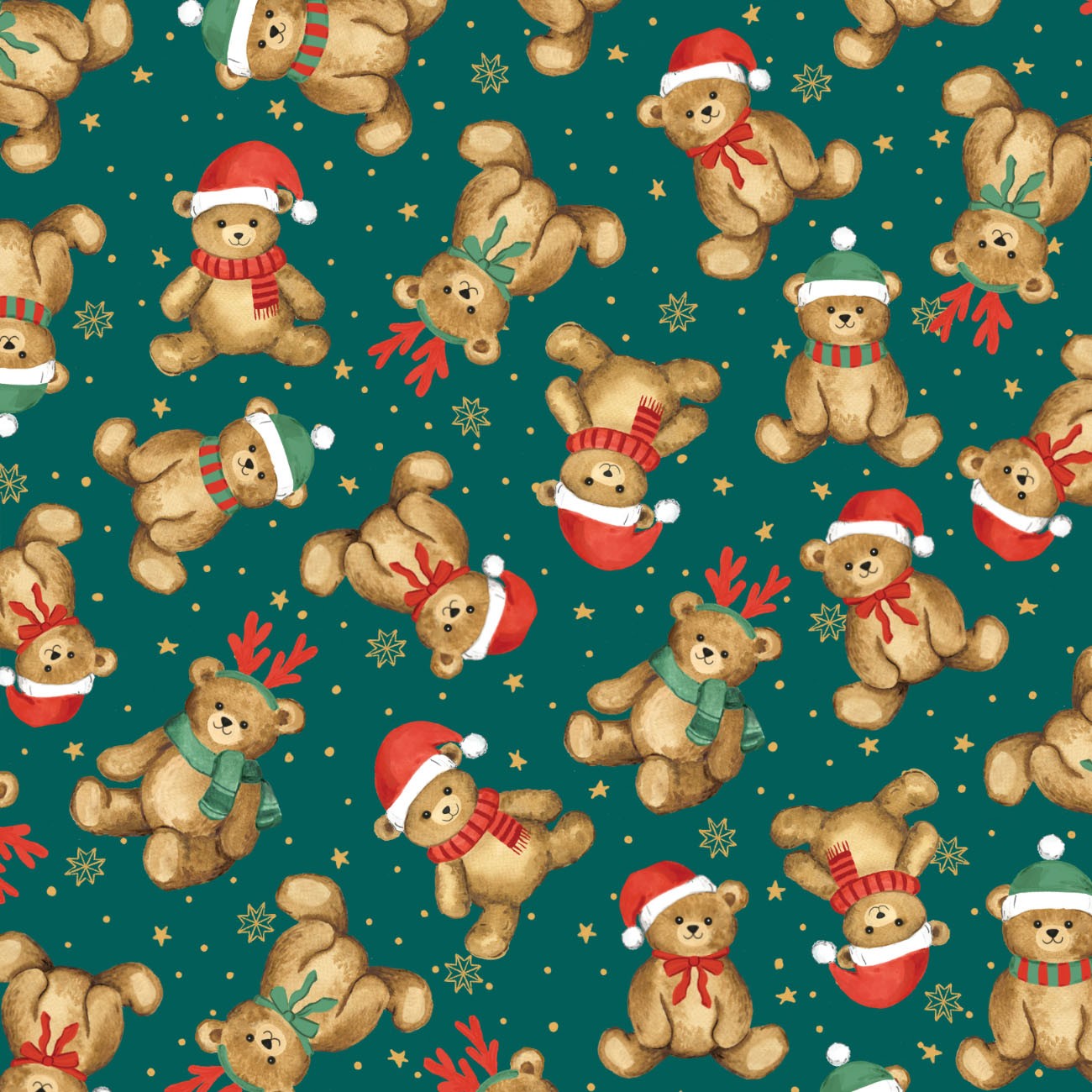 Dark Green Teddy Bear Christmas