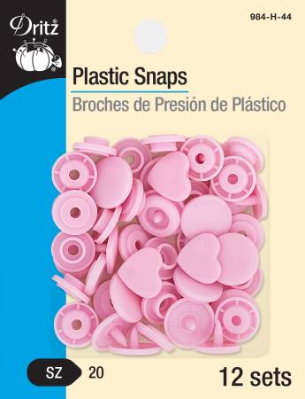 Snaps Plastic Pink Heart