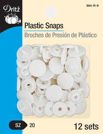 Snaps Plastic Wht Round