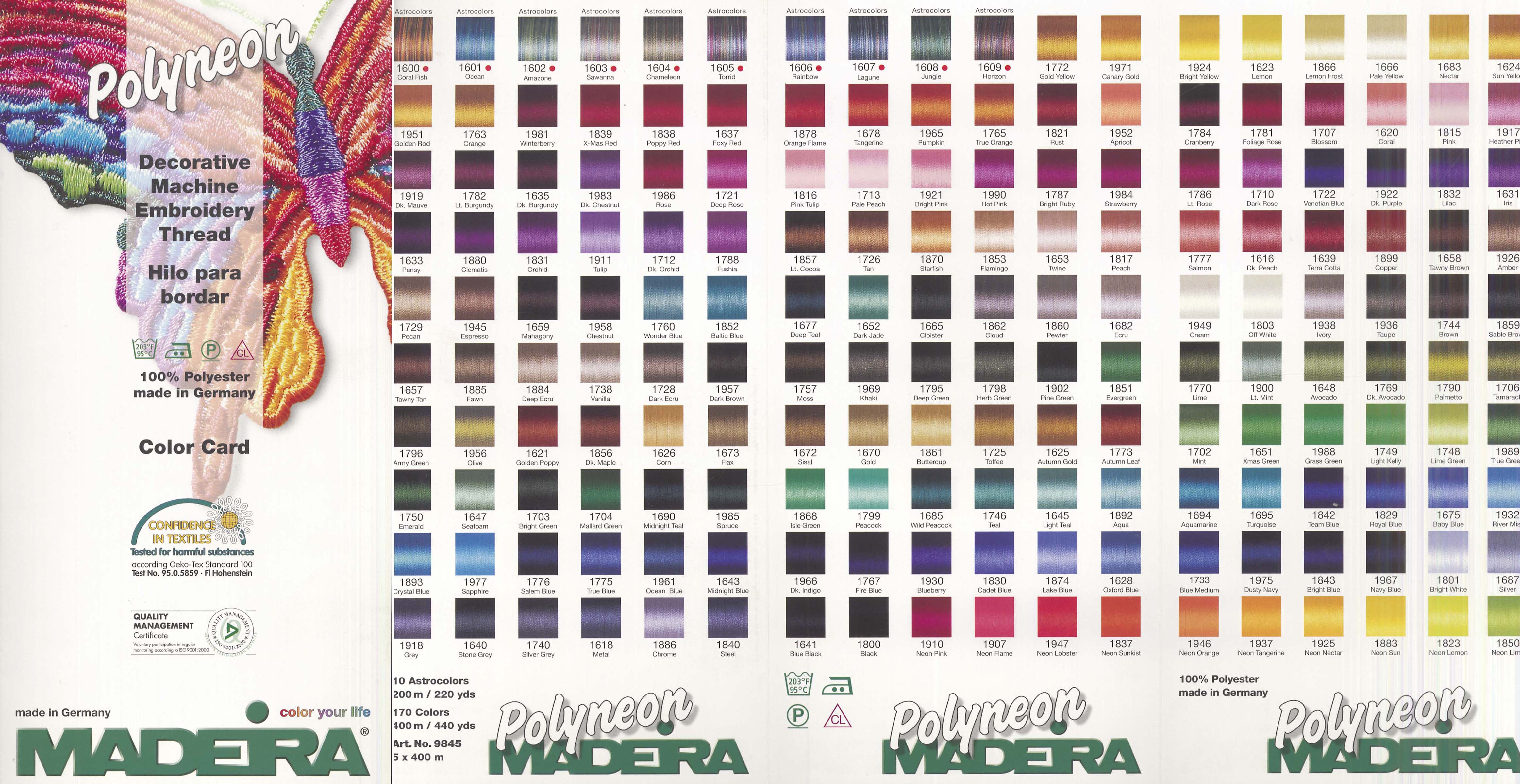 Madeira Embroidery Thread Color Chart