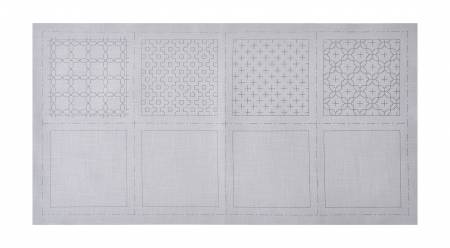 Cosmo Sashiko 100% Cotton Pre-printed Precut Cloth Set For Coasters - Gray
