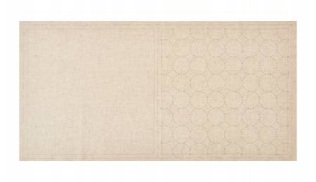 Cosmo Sashiko Cotton & Linen Precut Fabric - Circle - Natrual