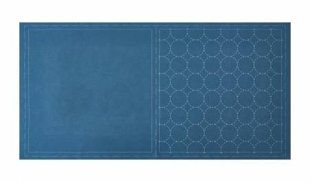 Cosmo Sashiko Cotton & Linen Precut Fabric - Circle - Blue