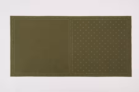 Cosmo Sashiko Cotton & Linen Precut Fabric - Kasuri - Khaki