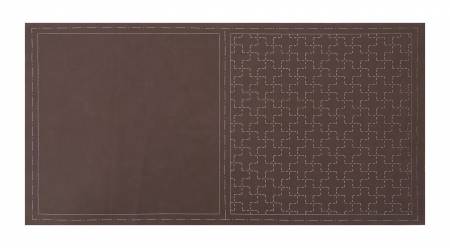 Cosmo Sashiko Cotton & Linen Precut Fabric - Cross - Brown