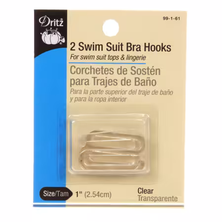 Swim Suit Bra Hooks Clear 1in