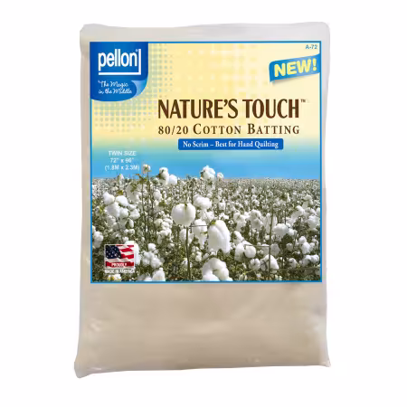 Pellon Natures Touch Natural Blend 80/20 Batting no scrim Twin-Sized 72in x 90in