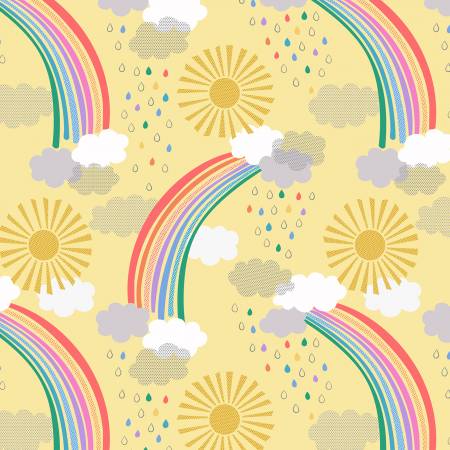 Bright rainbows on yellow