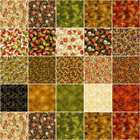 10in Squares Autumn Comfort Flannel, 42pcs/bundle