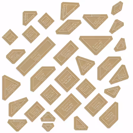 Acrylic Fabric Cutting Templates Farmers Wife with 3/8in Seam Allowance 32pc