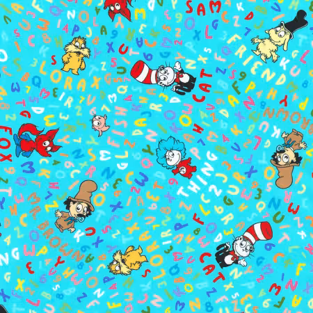 Alphabet, Numbers, Seuss Characters Blue