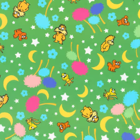Stars, Flowers, Moons, Lorax Green