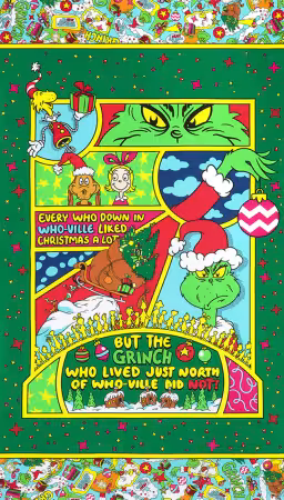Grinch Panel Holiday Quilting Cotton