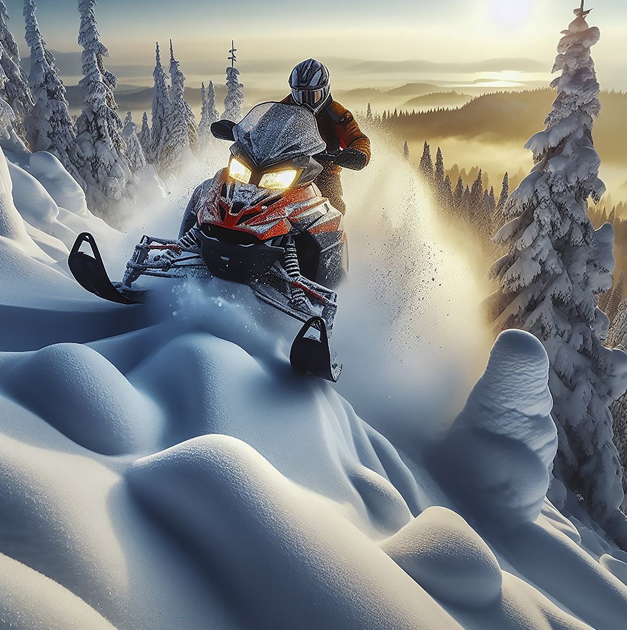 Snowmobile Adventure 16.5x16.5in Panel