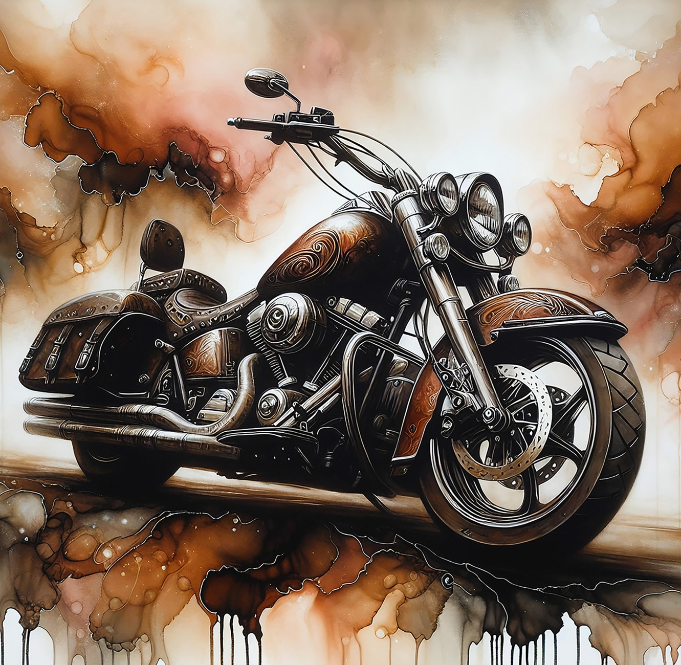 Motorcycle 16.5x16.5in Panel