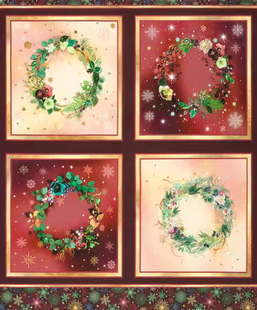 Wreath Panel Holiday Quilting Cotton