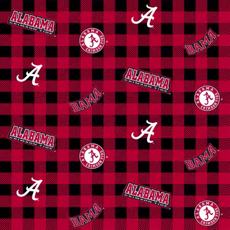 NCAA-Alabama Crimson Tide Buffalo Plaid Cotton