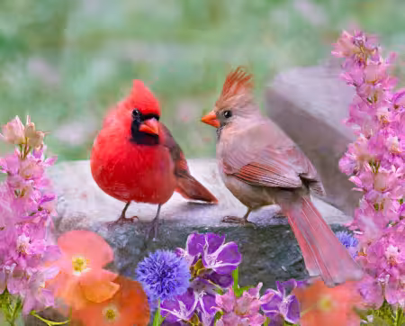 Cardinal Couple Panel / Multi, 36in Panel