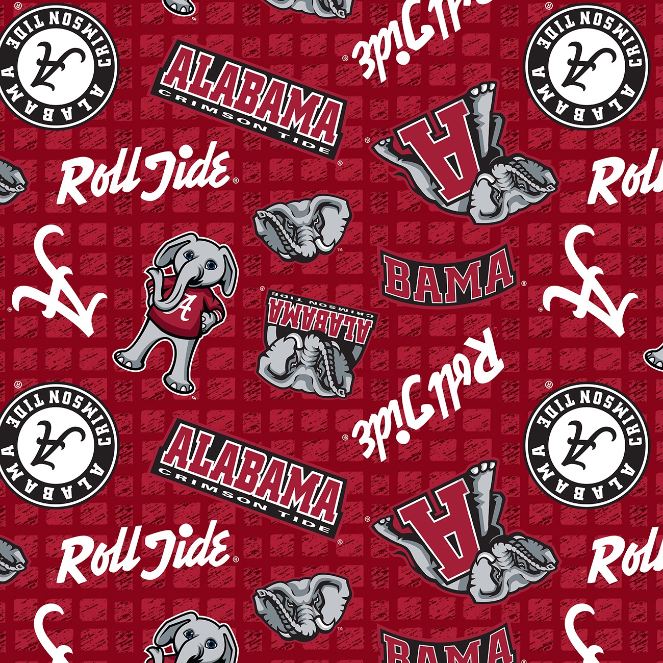 NCAA-Alabama All Over Print 108in Wideback