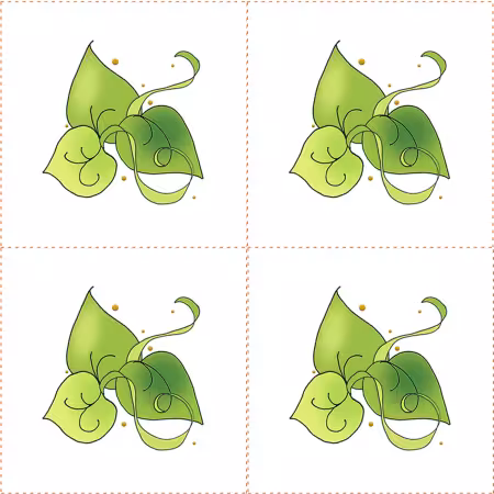 Leaves 3in Fabric Panel
