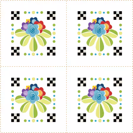 Posies 3in Fabric Panel