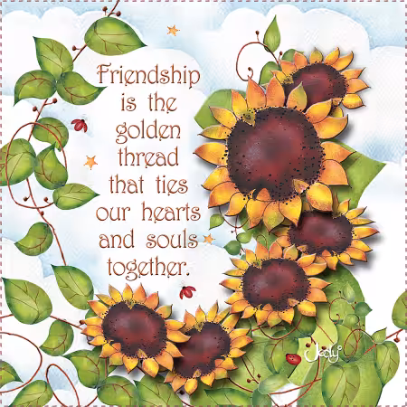 Fabric Art Panel Sunflower Friendship