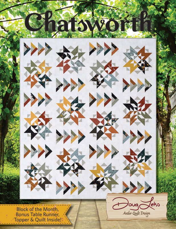 Chatsworth quilt pattern book cover by Doug Leko showing finished quilt design