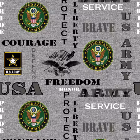 Grey Army Seal Cotton
