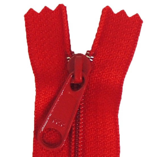 14in Red Zipper Closed End