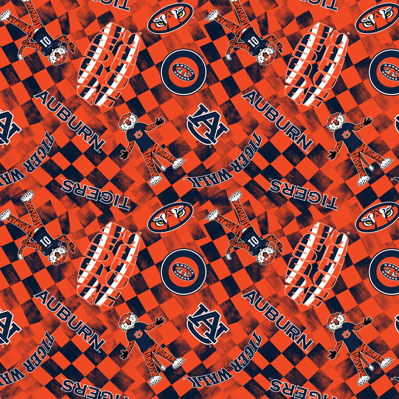 NCAA-Auburn Orange Canvas Duck Cloth Cotton