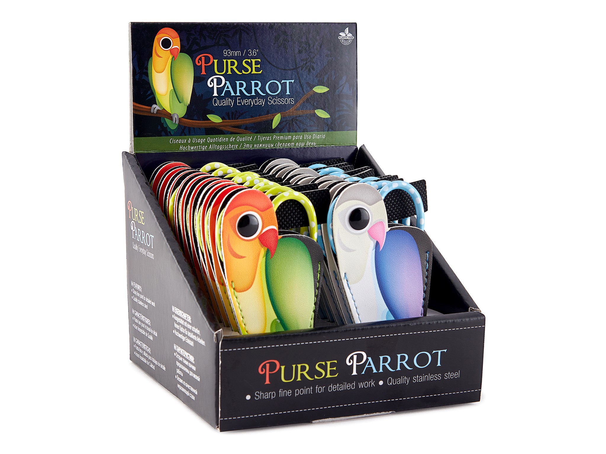 Sew steadypurse parrot embroidery scissors with pouch 20pc Sew steadypurse parrot embroidery scissors with pouch 20pc