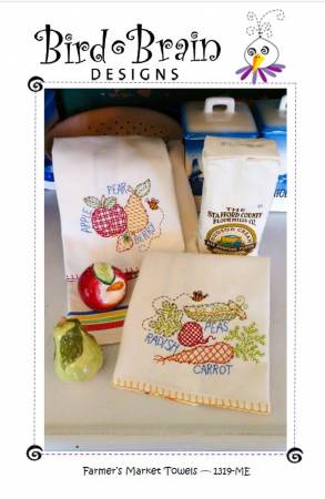 Farmers Market Tea Towels - Machine Embroidery